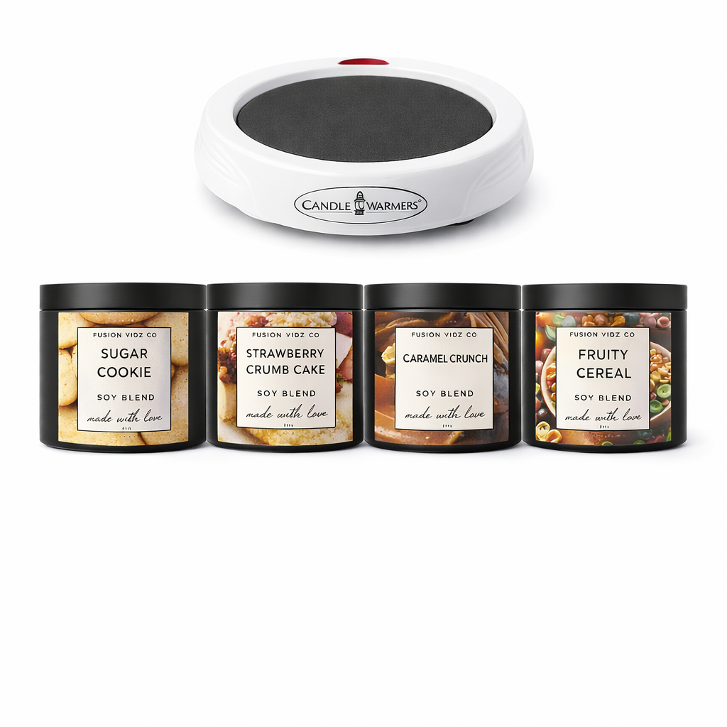 Dessert Collection Wickless Candle Bundle – 4 Sweet Bakery Scented Soy Blend Candles | Sugar Cookie, Strawberry Crumb Cake, Caramel Crunch & Fruity Cereal | Flame-Free Home Fragrance Gift Set