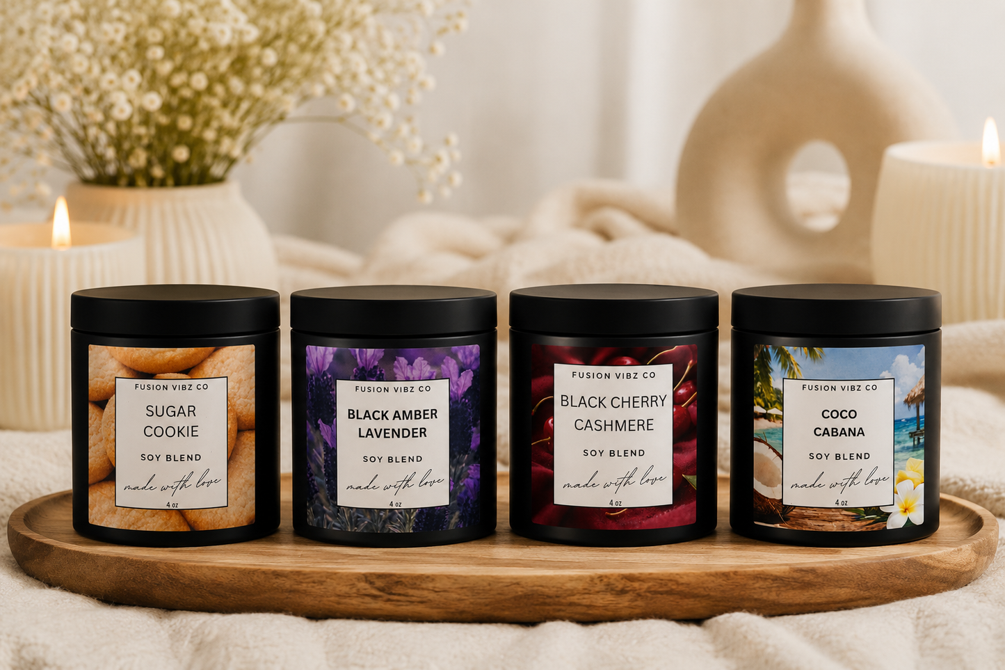 Discovery Wickless Candle Bundle – 4 Luxury Soy Blend Scented Candles | Flameless Wax Melt Jar Collection | Home Fragrance Gift Set | Long Lasting Aromatherapy