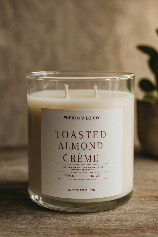 TOASTED ALMOND CREME   UNLIDDED 2 WICK CANDLE